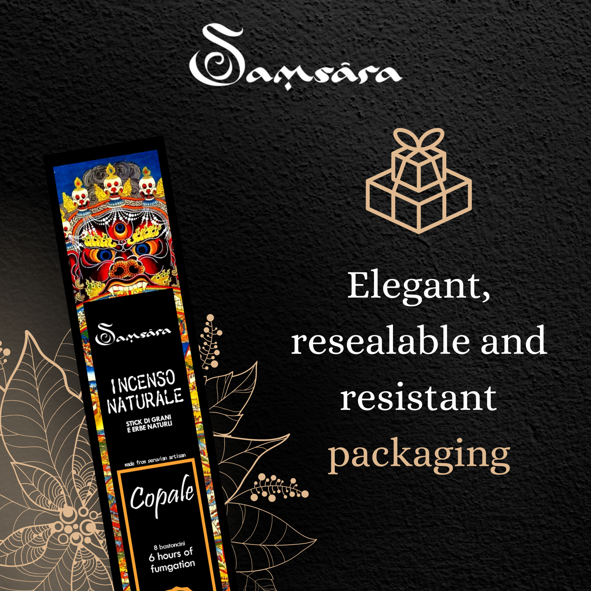 Incenso Peruviano in Stick - Rosa e Olibano - Grani ed Erbe 100% Naturali - SamsaraFragrances