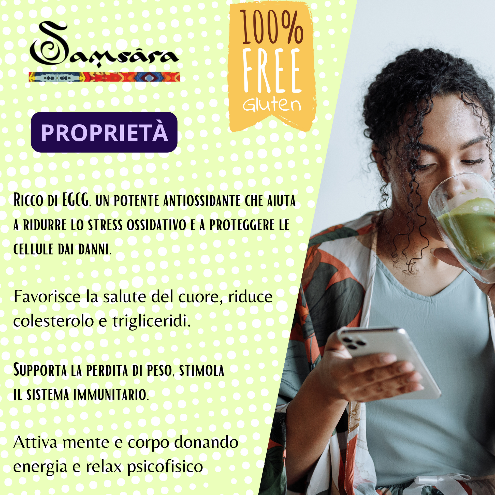 Samsara Matcha Cerimoniale Grado IMPERIALE Premium | Raccolto a Mano in Giappone a YAME Fukuoka, Macinato a Pietra | NO Cottura Vapore | Testato EGCG | E-guida e Bugiardino (25g) - SamsaraFragrances