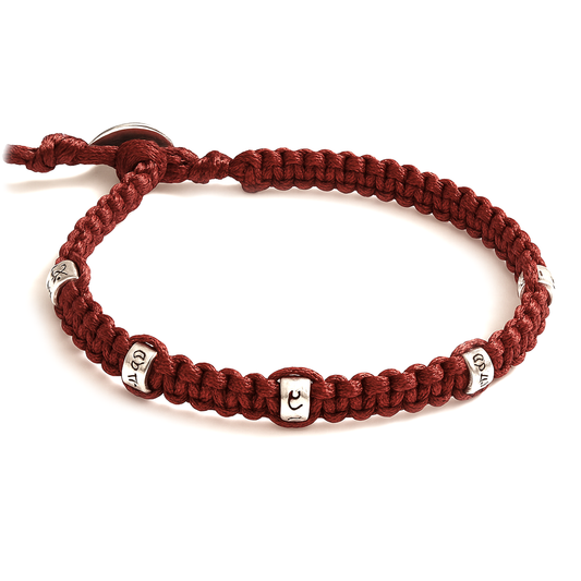 SAMSARA 7 nodi - Bracciale rosso della fortuna in Argento 925 regolabile