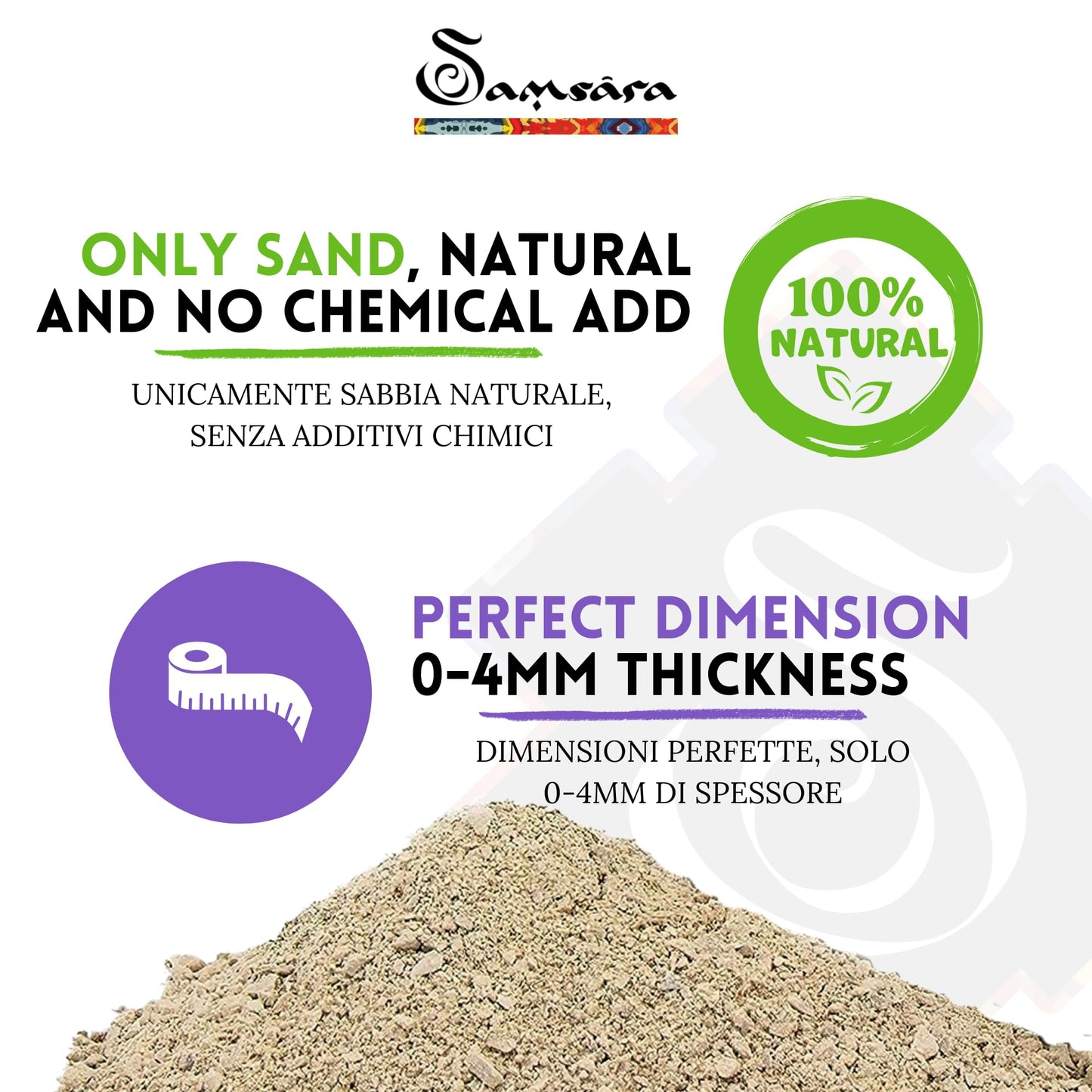 Samsara Sabbia Silicea Dorata per Incensi - Resiste al calore dei Carboncini - SamsaraFragrances