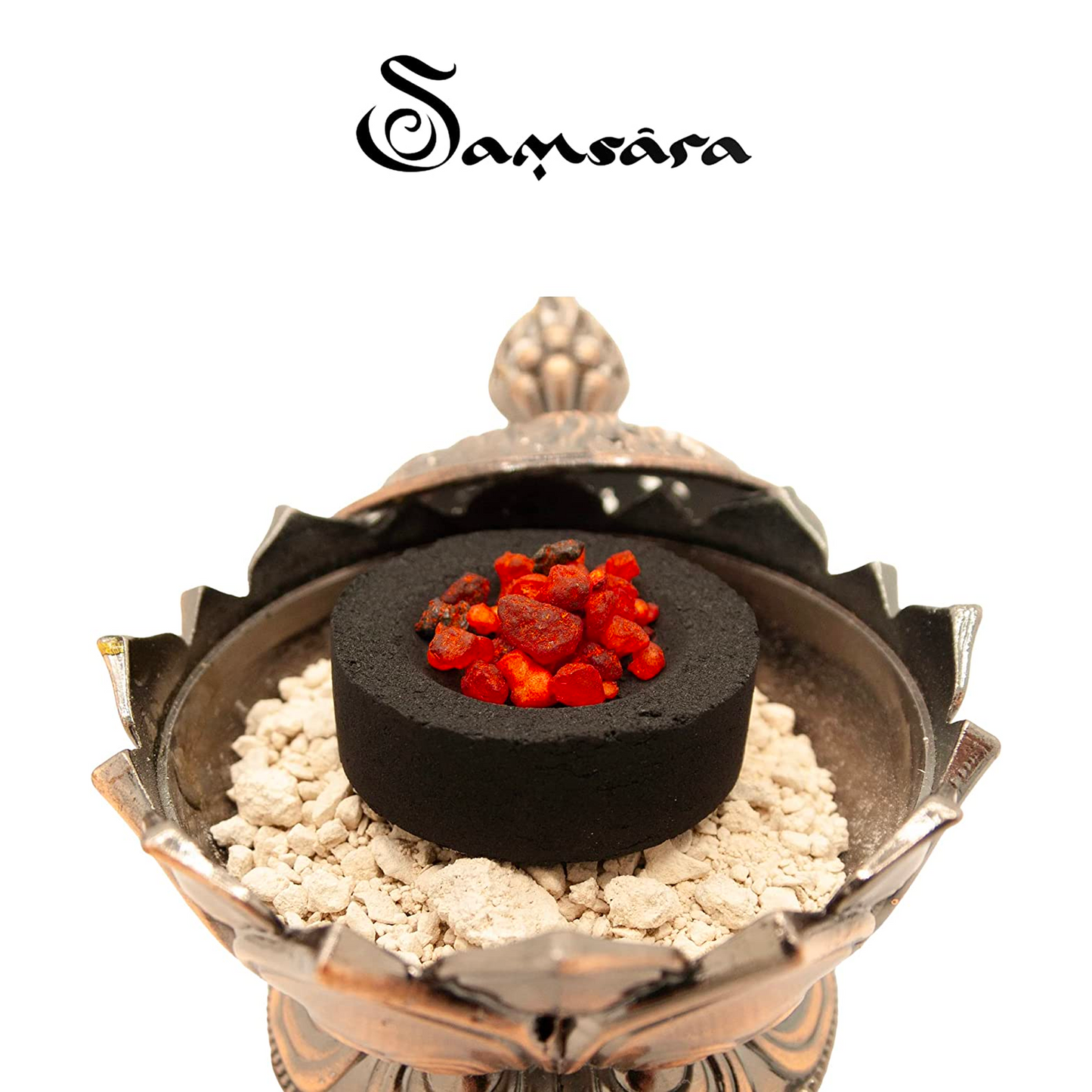 Samsara Carboncini Vegetali Non Tossici In Sola Legna per Incensi in Grani Resine e Foglie - 100% Naturali Accensione Rapida 33mm 50/60min 50 CARBONCINI - SamsaraFragrances