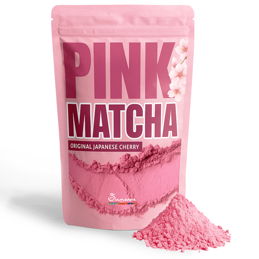 SAMSARA Tè Matcha ROSA - SAPORE NATURALE| Cherry powder 100% Bio | Migliora la pelle e l'Umore - MADE IN JAPAN 30g