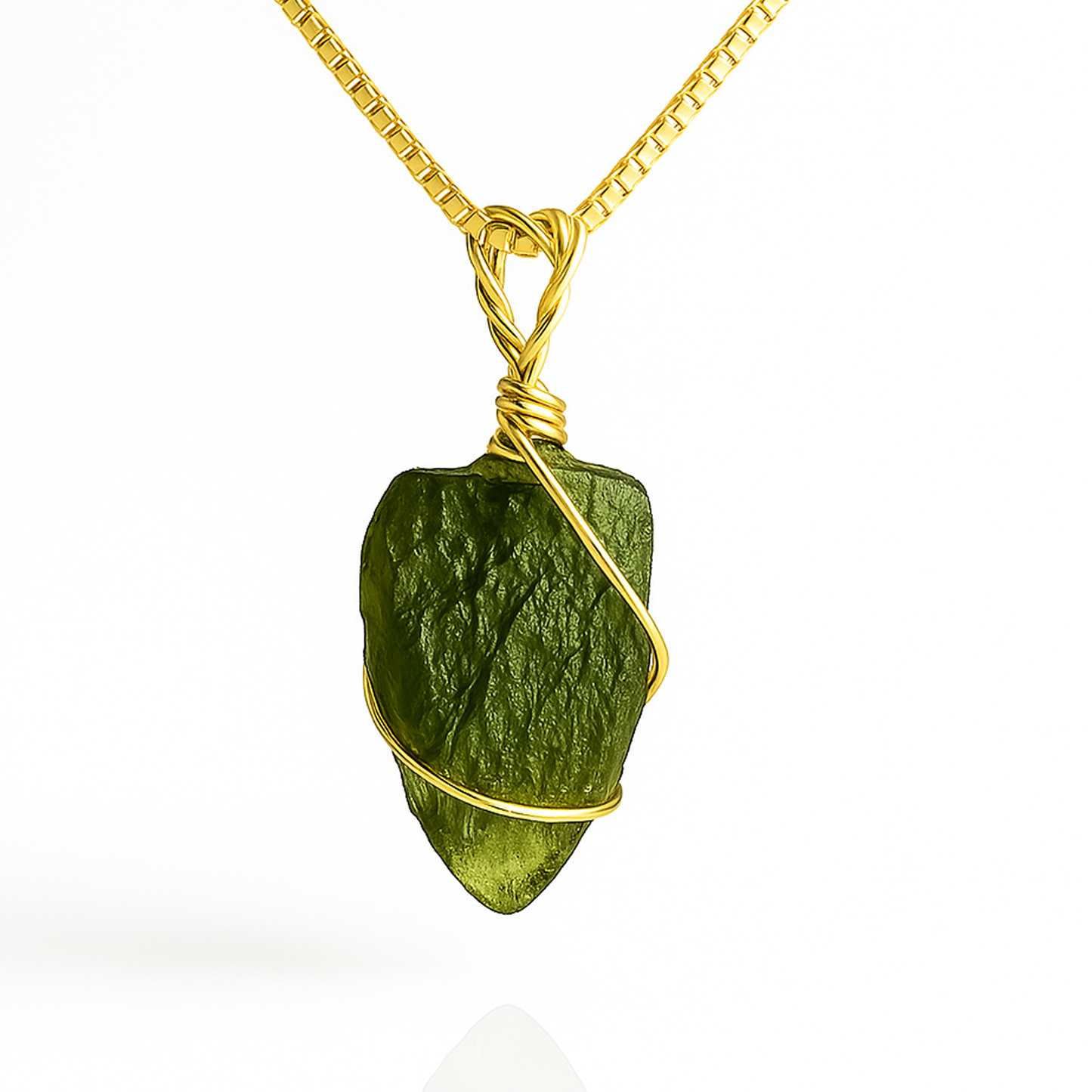 Collana con Moldavite naturale in Argento 925 - Confezione Regalo e garanzia e Certificato