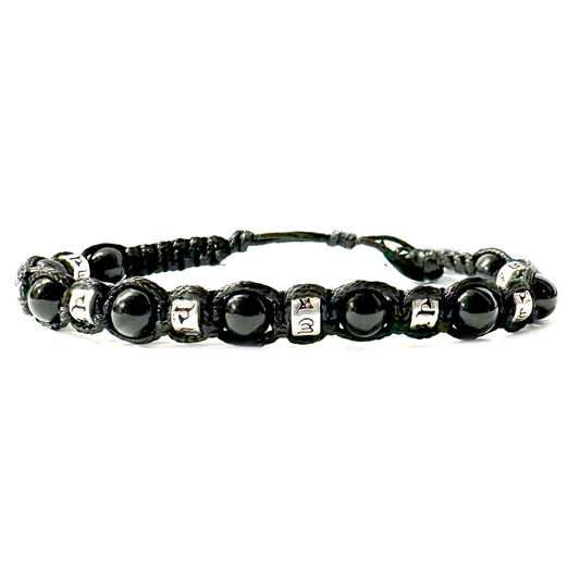 Buddhist Tibetan Kailash bracelet - Spiritual bracelet with white agate - white cotton wire