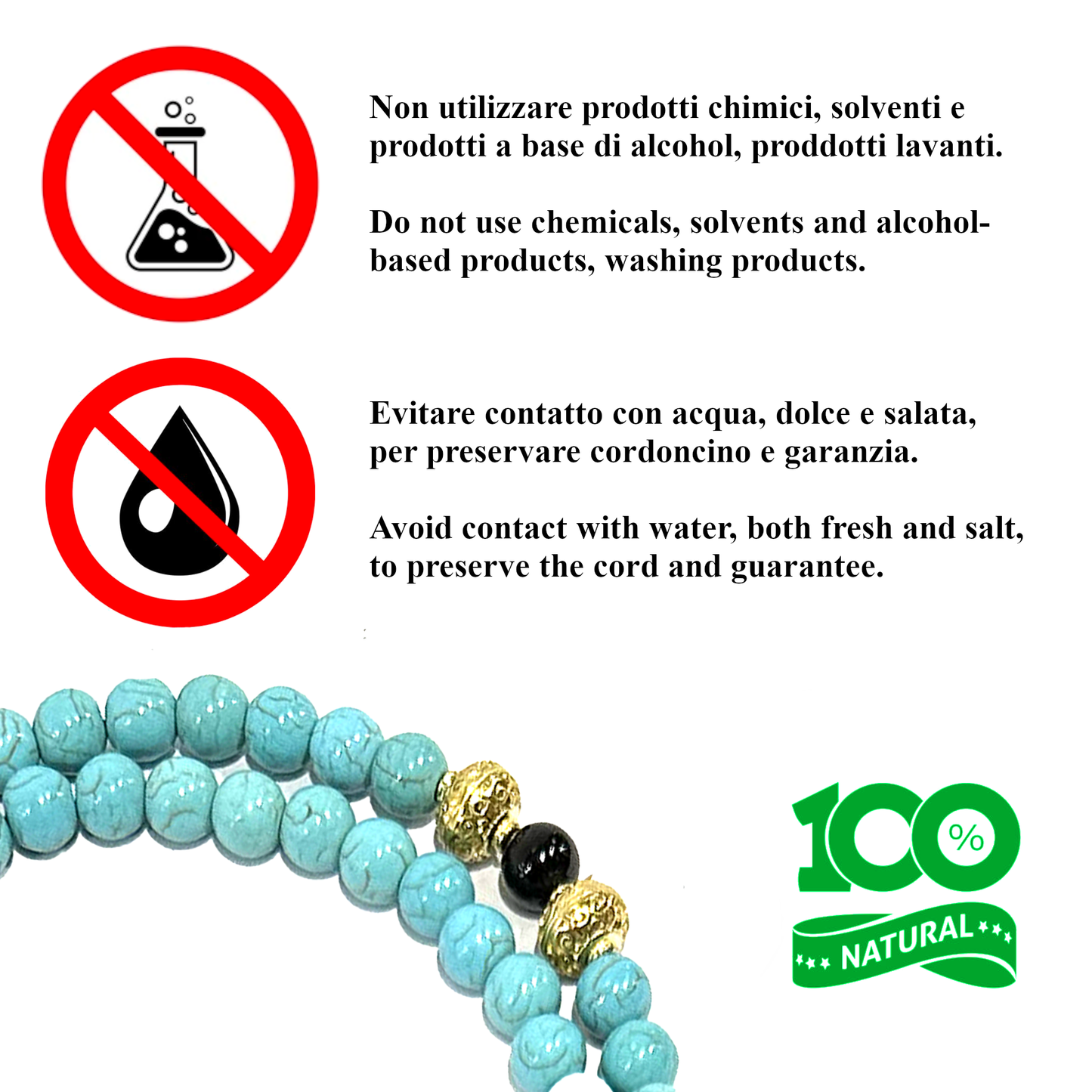 Samsara Collana Tibetana con Turchese Celeste e Onice Nero - Mala Tibetano con 108 Grani - SamsaraFragrances