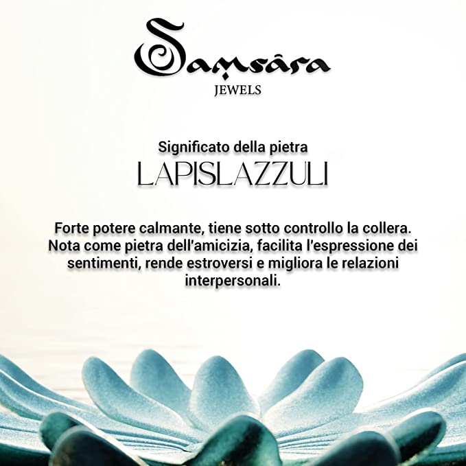 Samsara Collana Tibetana con Lapislazzuli e Onice Nero - Mala Tibetano con 108 Grani - SamsaraFragrances