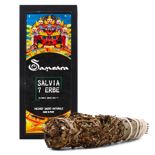 Samsara Smudge Salvia 7 Erbe - Incenso Sacro Naturale in Foglie - SamsaraFragrances