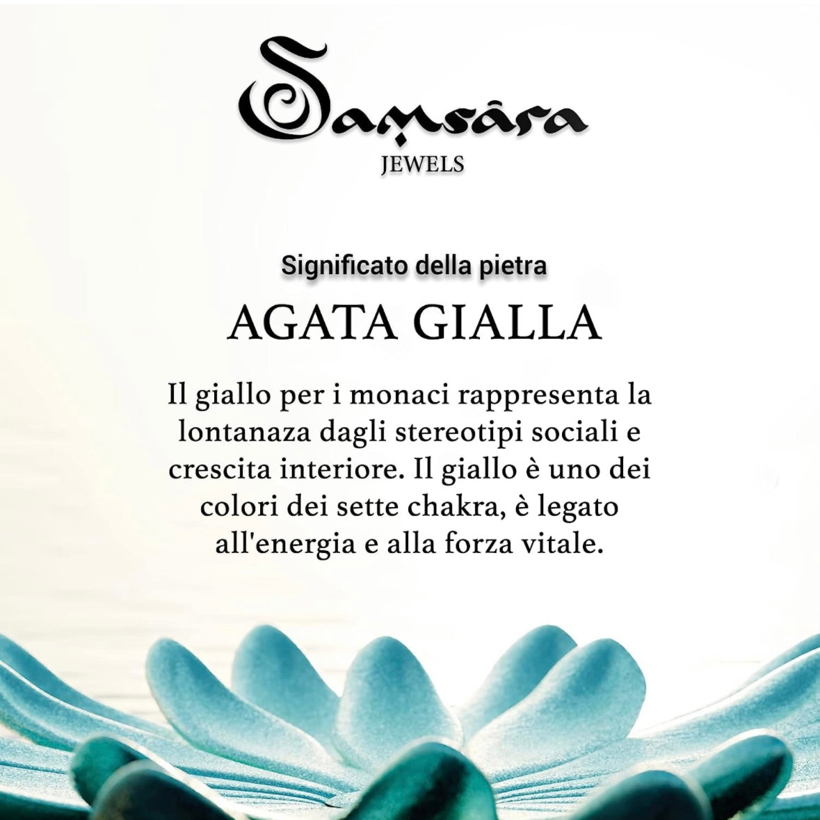 Samsara Collana Girocollo tibetano in Pietre ed Ottone 100% artigianale - AGATA GIALLA - SamsaraFragrances