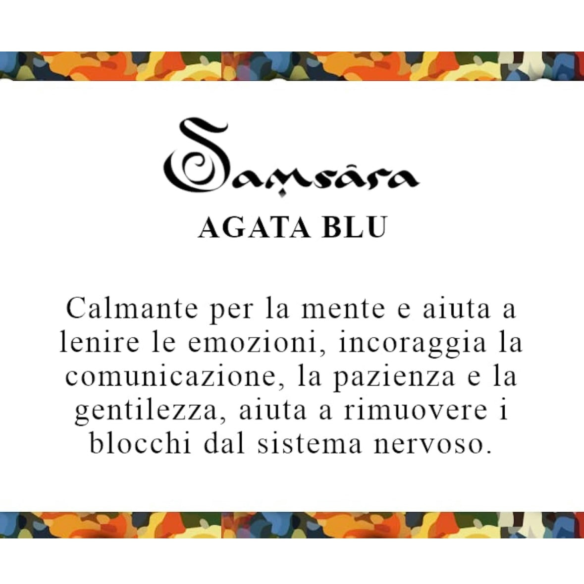Samsara Collana Girocollo tibetano in Pietre ed Ottone 100% artigianale - AGATA BLU - SamsaraFragrances