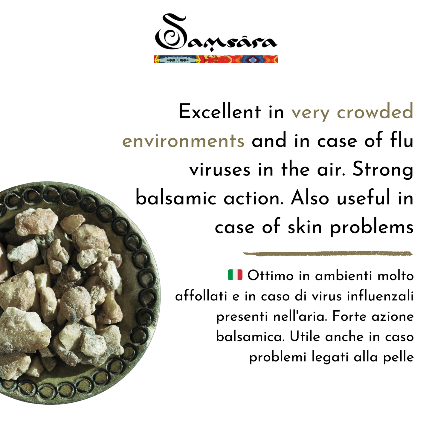 SAMSARA Incenso in Polvere Naturale 100% - BENZOINO