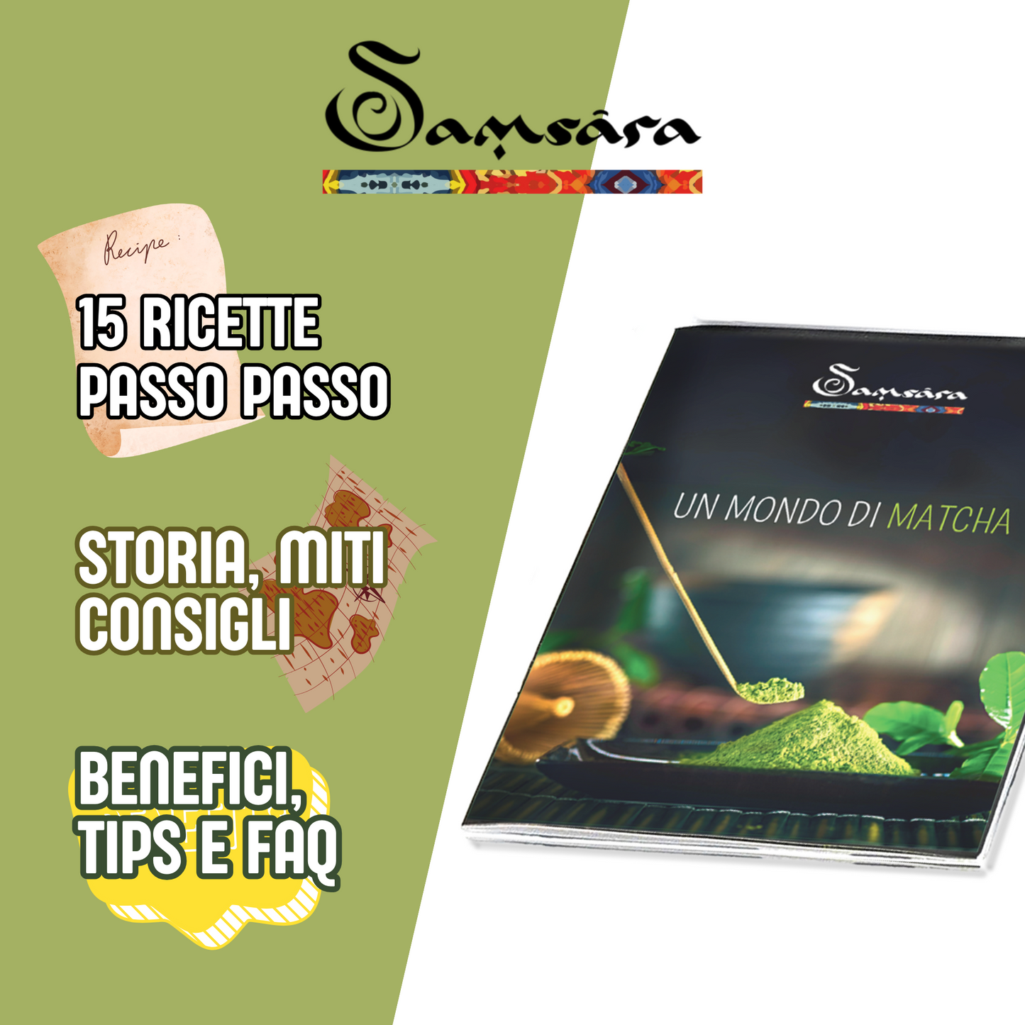 Matcha Te in Polvere, Libro Illustrativo e 15 ricette - Matcha Kit, Matcha Blu, Te Matcha Cerimoniale e Imperiale - 3 Tipologie 10g cad - rituale Giapponese con Chasen e Chasaku