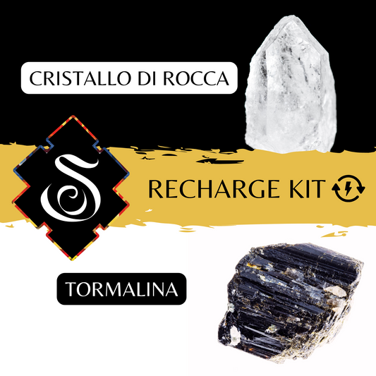 SAMSARA Set Pietre di Purificazione per Caricare e Scaricare Minerali - Kit Recharge Cristallo di Rocca e Tormalina - SamsaraFragrances