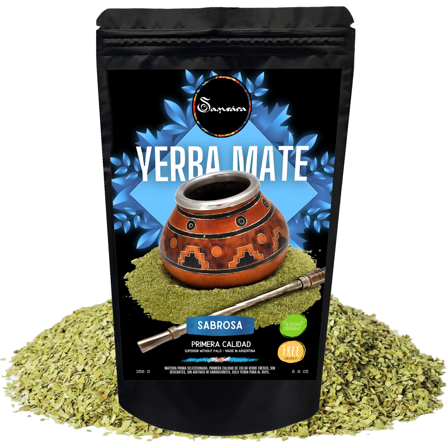 Samsara - Yerba Mate Gluten -free artisan, Sabrosa | Traditional Macina Without Palo | made in Argentina