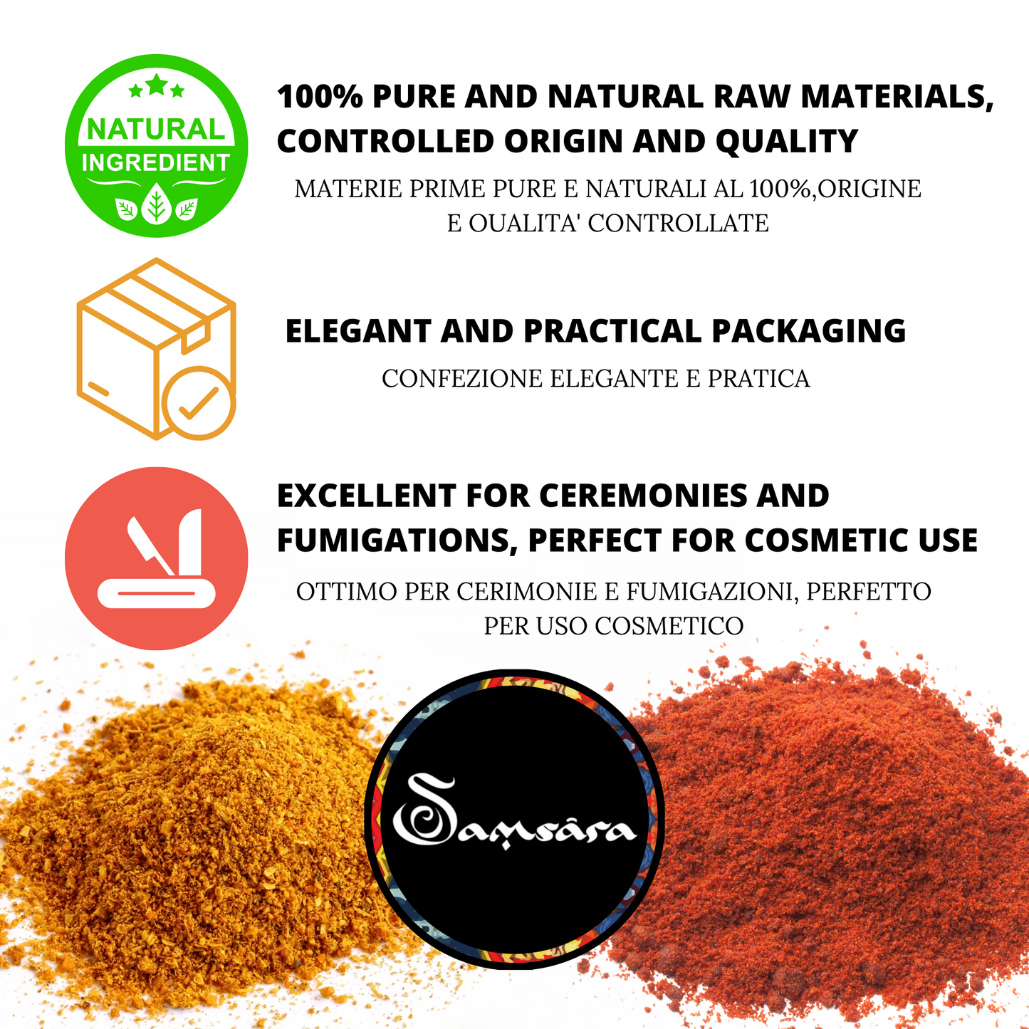 SAMSARA Incenso in Polvere Naturale 100% - SANDALWOOD