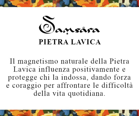 Samsara Bracciale Tibetano Buddista, lunghezza Regolabile, gioiello mistico Portafortuna - Filo in cotone cerato LAVA E MANTRA - SamsaraFragrances