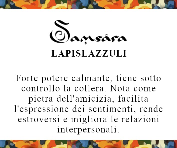 Samsara Bracciale Tibetano Buddista, lunghezza Regolabile, gioiello mistico Portafortuna - Filo in cotone cerato LAPISLAZZULI - SamsaraFragrances