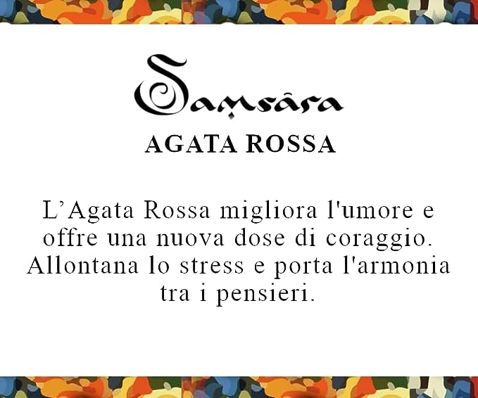 Samsara Bracciale Tibetano Buddista, lunghezza Regolabile, gioiello mistico Portafortuna - Filo in cotone cerato AGATA ROSSA STRIATA - SamsaraFragrances