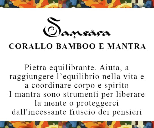 Samsara Bracciale Tibetano Buddista, lunghezza Regolabile, gioiello mistico Portafortuna - Filo in cotone cerato CORALLO E MANTRA - SamsaraFragrances