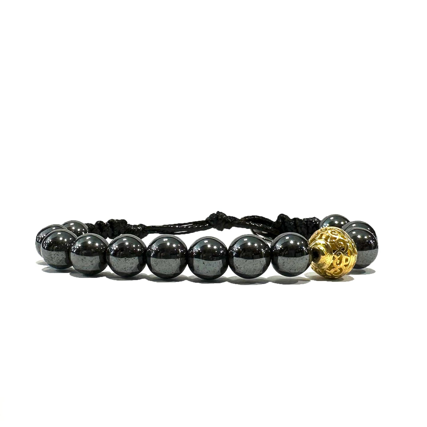 Samsara Bracciale Tibetano Buddista, lunghezza Regolabile, gioiello mistico Portafortuna - Filo in cotone cerato EMATITE - SamsaraFragrances