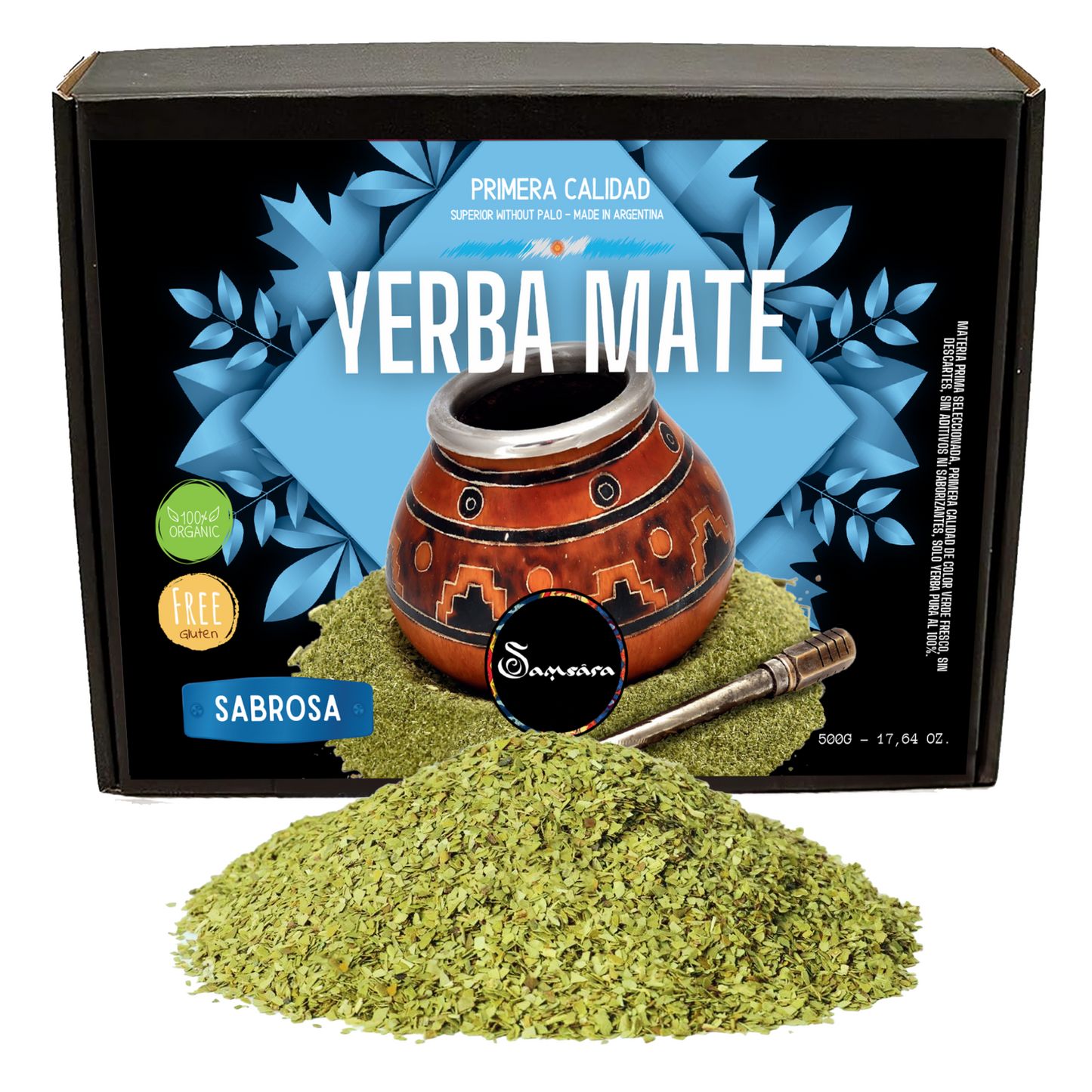 Samsara - Yerba Mate Gluten -free artisan, Sabrosa | Traditional Macina Without Palo | made in Argentina