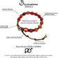 Samsara Bracciale con Agata Rossa Striata - Shamballa Tibetano Buddista - Filo in Cotone Cerato, Vari colori