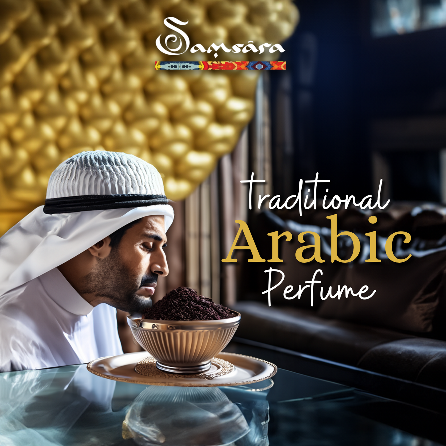 Samsara Solid Arabic perfume Bakhoor with ultra persistent oud wood | Body perfume, hair and clothing - Amber Oud | 20g - Made in Dubai