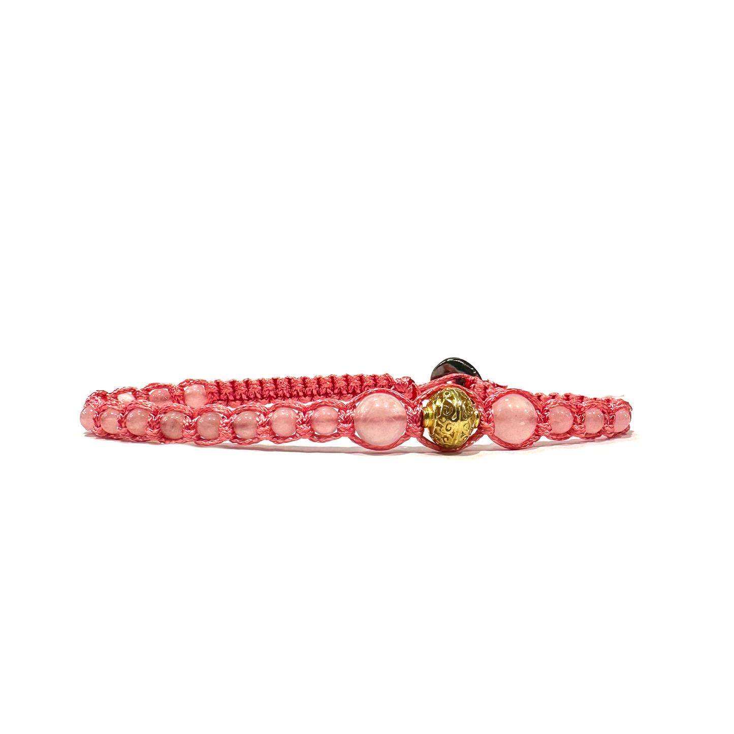 Samsara Cavigliera tibetana Shamballa con pietre - QUARZO ROSA FILO ROSA