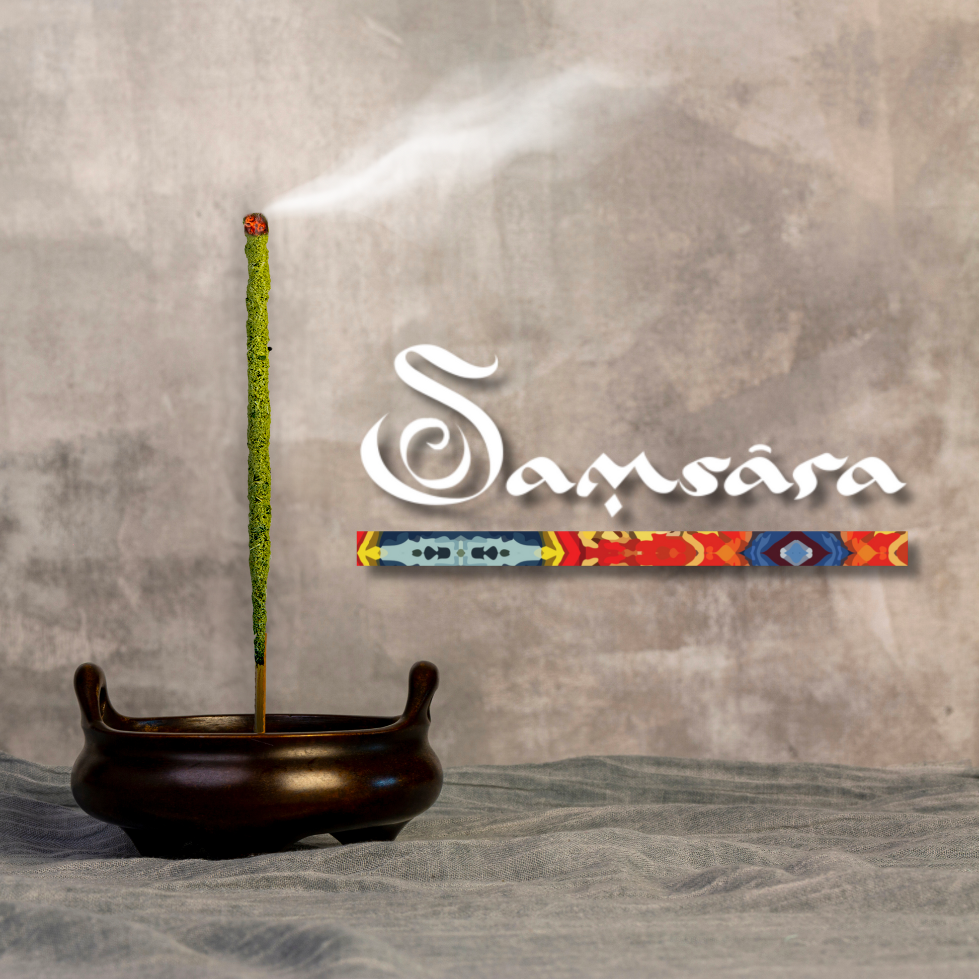 Samsara Incenso a Base di Tè Artigianale in foglie 100% Organico, rituale Cerimonia del Tè - 5 stick extra large 60 minuti ciascuno - Profumo Delicato e Persistente (MATCHA) - SamsaraFragrances