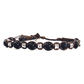 Bracciale Tibetano in Argento 925 e Tormalina Nera - Filo in cotone cerato vari colori