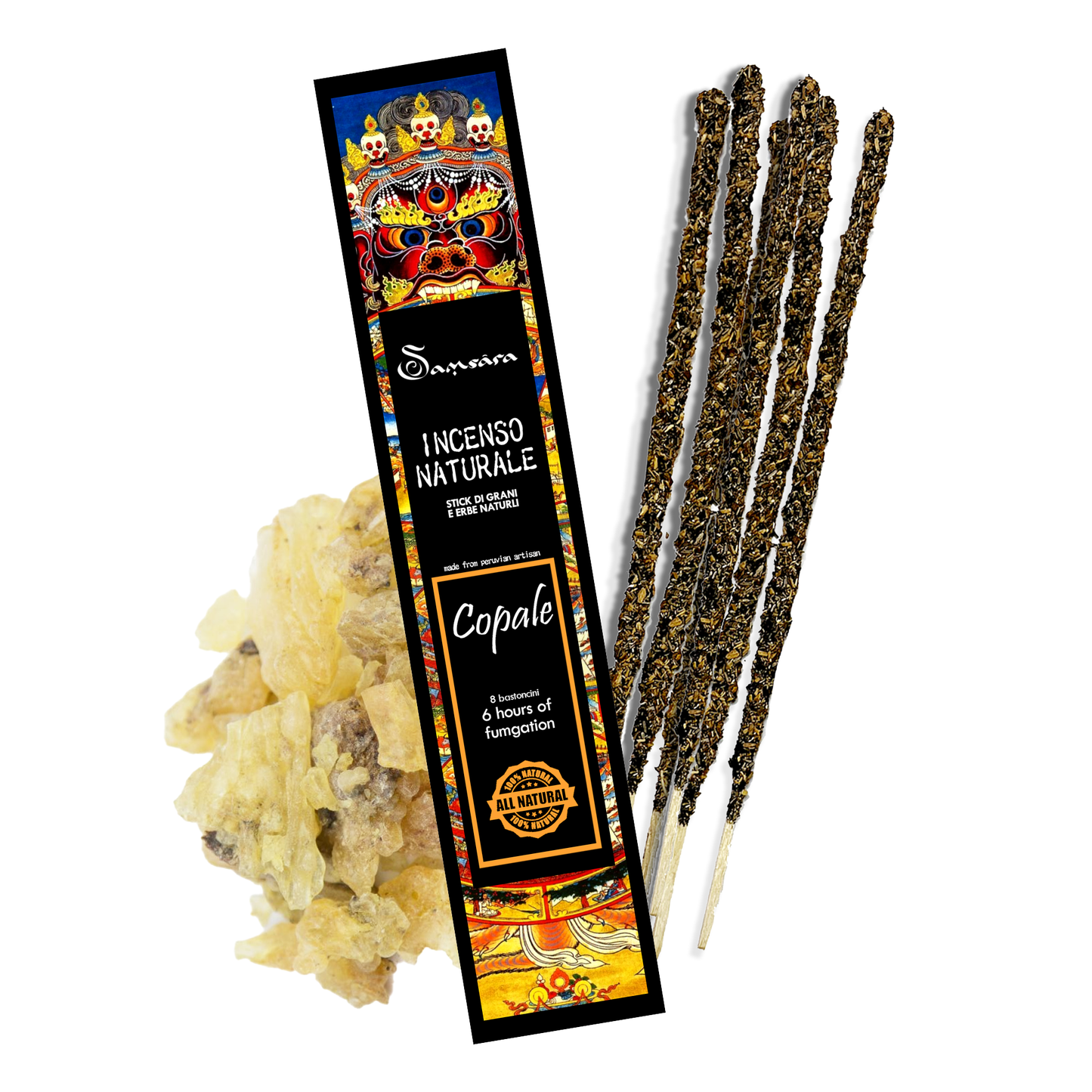 Incenso Peruviano in Stick - Copale - Grani ed Erbe 100% Naturali - SamsaraFragrances