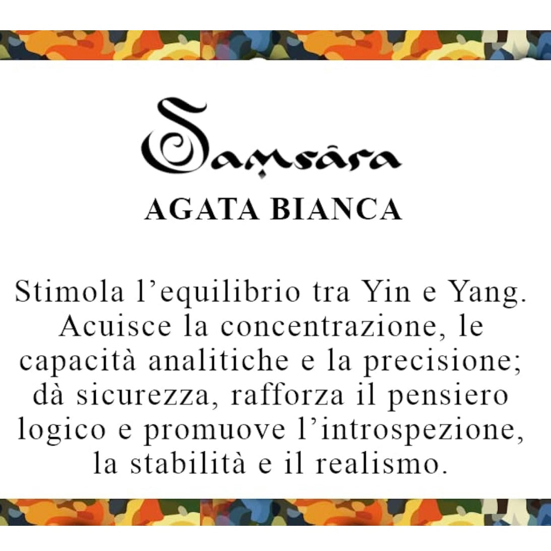 Samsara Cavigliera tibetana Shamballa con pietre - AGATA BIANCA - SamsaraFragrances