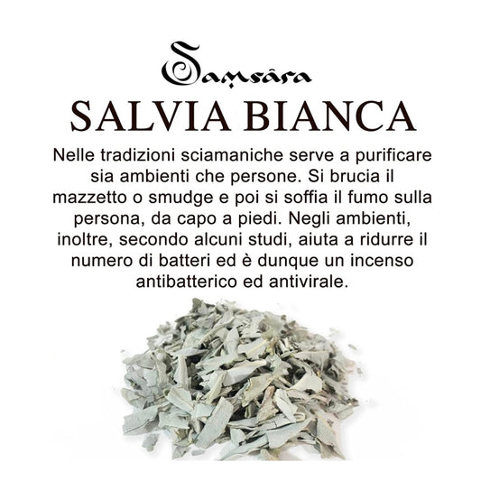 SAMSARA Incenso in foglie 100% Artigianale - SALVIA BIANCA - SamsaraFragrances