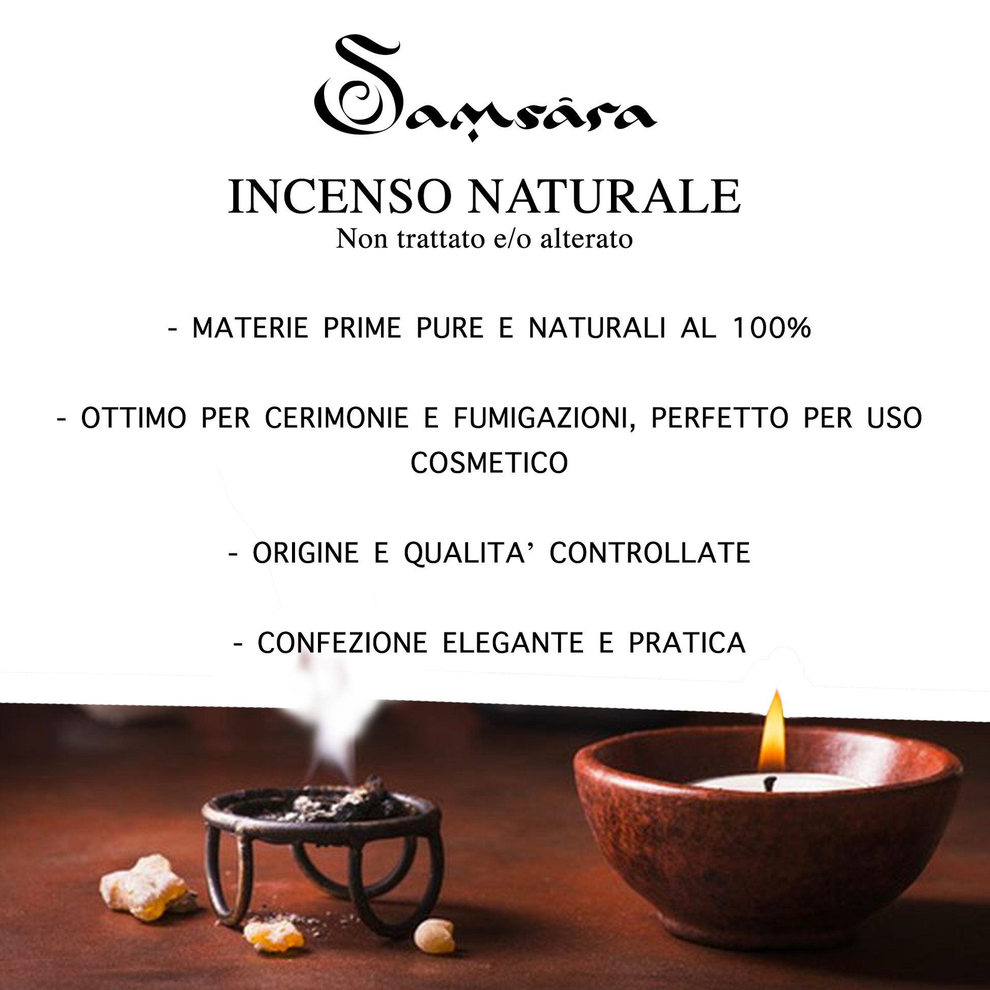 SAMSARA Incenso in Grani 100% Artigianale - SANDALO - SamsaraFragrances