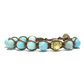 Samsara Bracciale in Larimar - Shamballa Tibetano Buddista - Filo in Cotone Cerato, Vari colori