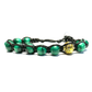 Samsara Bracciale in Malachite Naturale - Shamballa Tibetano Buddista - Filo in Cotone Cerato, Vari colori