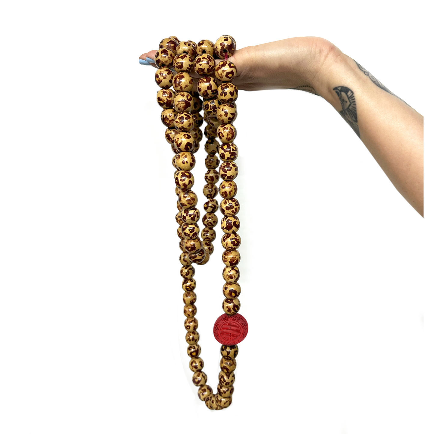 Samsara Tibetan necklace 7 Ordonic chakra with 7 different stones and black lava - Mala Tibetan with 108 grains - religious Buddhist rosary