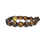 Samsara Kids Bracciale Tibetano Buddista per Bambino/Bambina – Shamballa con Pietra in Occhio di Tigre - Filo in Cotone Cerato Marrone - SamsaraFragrances