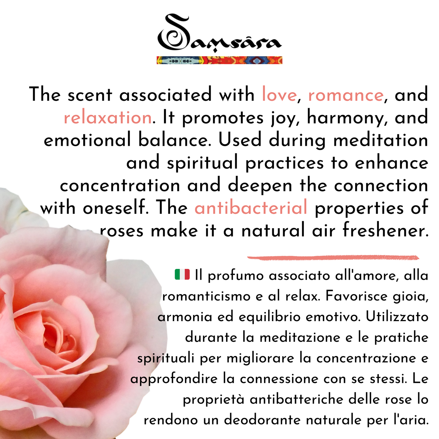 SAMSARA Incenso in Polvere Naturale 100% - ROSA