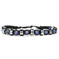 Bracciale Tibetano in Argento 925 e Tanzanite - Filo in cotone cerato vari colori