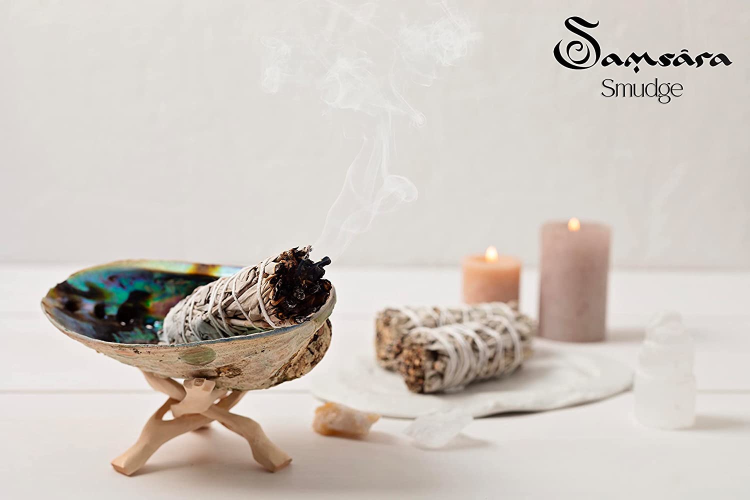 Samsara Smudge Salvia Mirra e Palo Santo - Incenso Sacro Naturale in Foglie - SamsaraFragrances