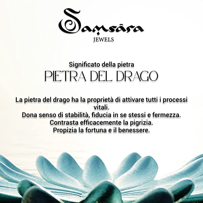 Samsara Bracciale Tibetano Buddista - Shamballa con Pietra del Drago - Filo in Cotone Cerato Marrone - SamsaraFragrances