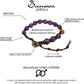 Samsara Bracciale Tibetano Buddista - Shamballa con Ametista - Filo in Cotone Cerato Marrone - SamsaraFragrances