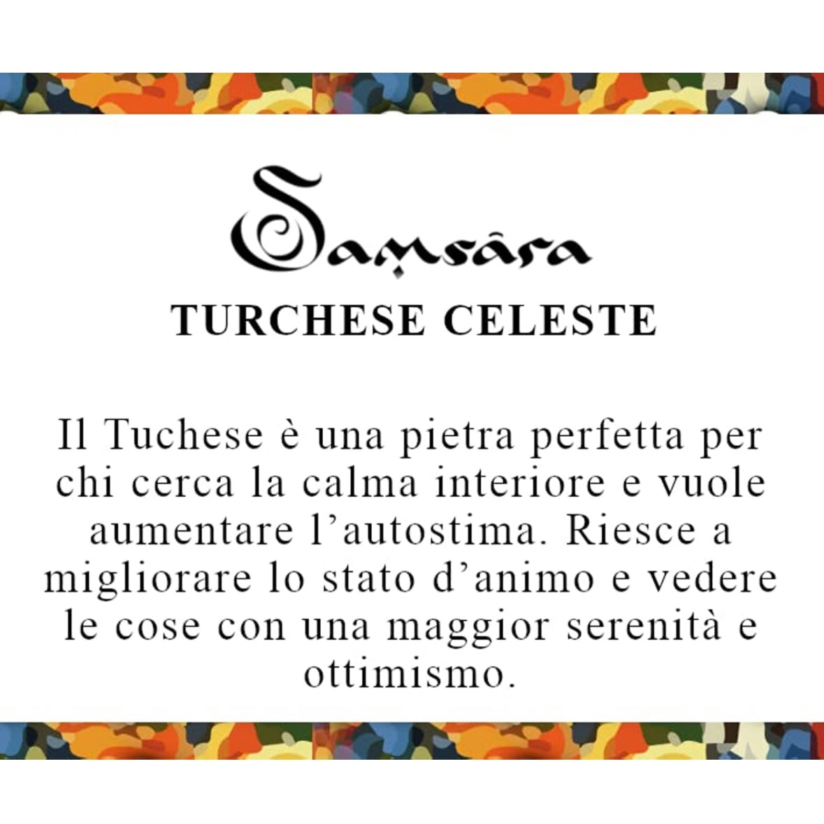 Samsara Cavigliera tibetana Shamballa con pietre - TURCHESE CELESTE - SamsaraFragrances