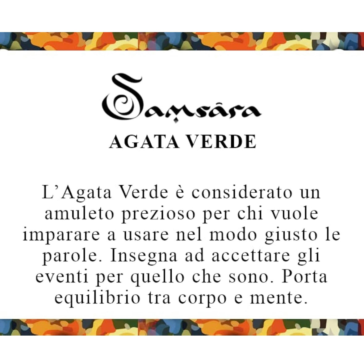 Samsara Collana Girocollo tibetano in Pietre ed Ottone 100% artigianale - AGATA VERDE - SamsaraFragrances