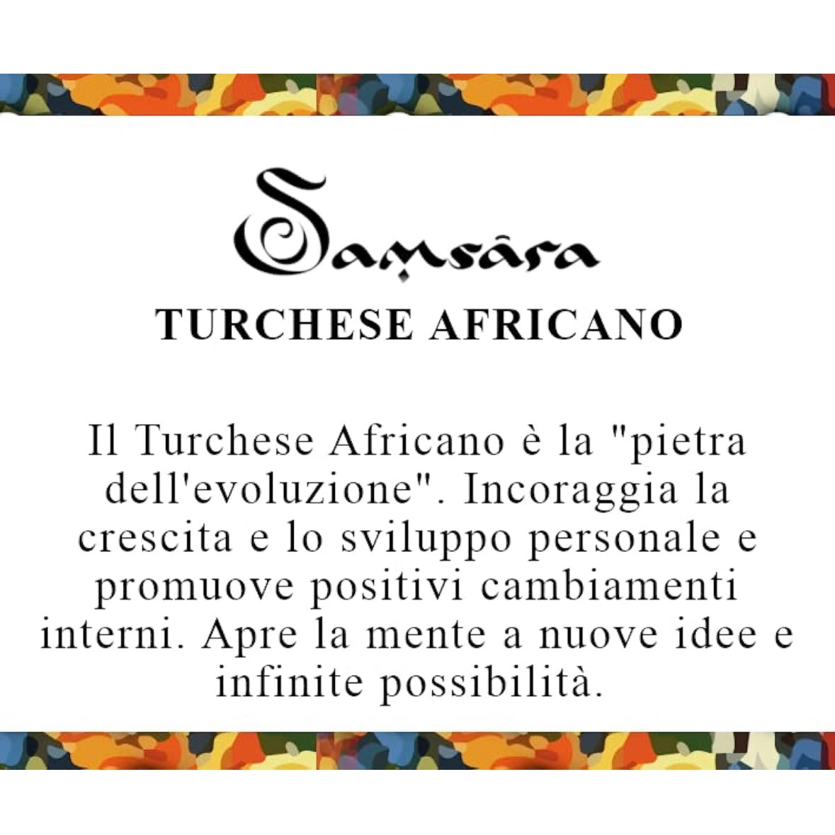 Samsara Cavigliera tibetana Shamballa con pietre - TURCHESE AFRICANO - SamsaraFragrances