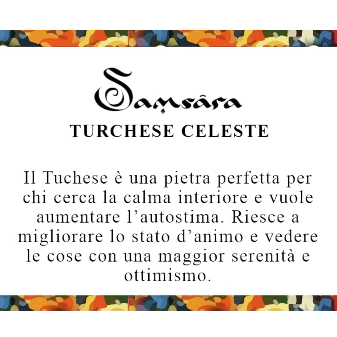 Samsara Collana Girocollo tibetano in Pietre ed Ottone 100% artigianale - TURCHESE CELESTE - SamsaraFragrances